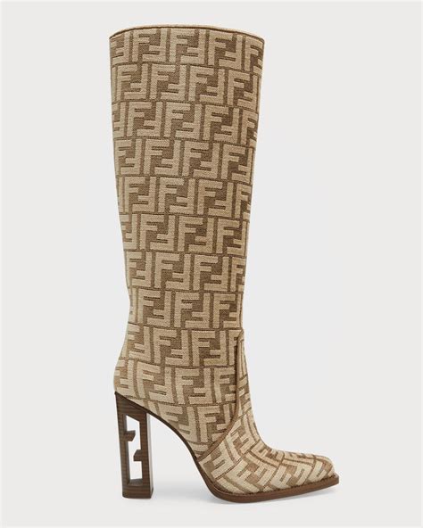 fendi thigh high boots replica|fendi vitello jacquard knee boots.